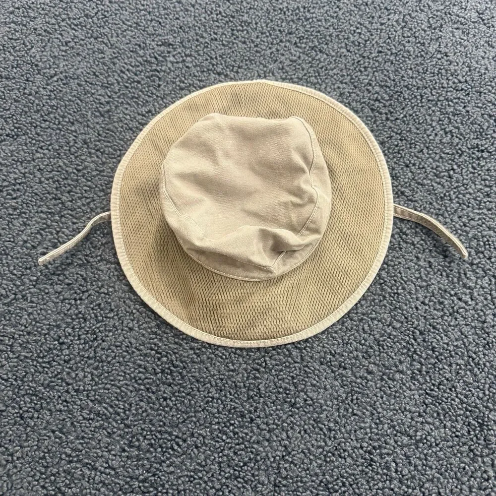 VTG Gymboree Boy Khaki Sun Bucket Hat with Chin Strap Size 3-4